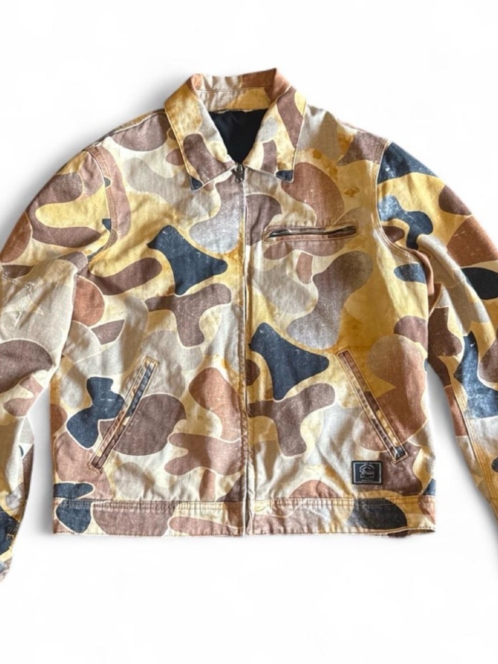 Men's Insulated Workwear Camouflage Zip Front Jacket - Multicolor